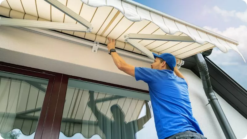 Riparazione tenda da sole